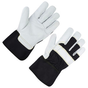 Guantes de seguridad de cuero de grano de cabra de alta calidad, cómodos guantes de trabajo suaves resistentes a la abrasión para protección de manos Industrial - Product Image 1