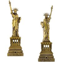 Statue de la Liberté en aluminium doré antique, fabriquée à la main, écologique et moderne, pour la présentation sur table - Cadeau d'anniversaire ou de mariage