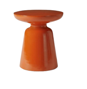 Table basse en métal de style classique Mobilier de salon à dessus arrondi en marbre contemporain Table d'appoint au design minimaliste - Product Image 4