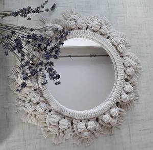 Espejo de macramé para decoración del hogar más vendido, espejo para decoración de pared con cordón de algodón 100%, calidad superior a precio mayorista de India - Product Image 5