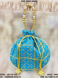 Indian Handmade Luxury Batua Evening Bag <b>Small</b> Party-Ready Fabric Return <b>Gifts</b> Refined Celebrations <b>Wedding</b> Favors Embroidered - Product Image 5