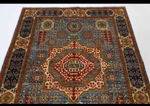 High Quality Indian Handmade Embroidered <b>Printed</b> Grey Color KNOT Rug Abstract Pattern Carpet for Home <b>Bedroom</b> - Product Image 3