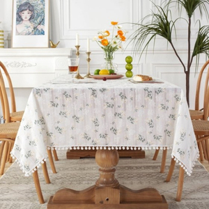 Premium 100% Cotton Tablecloth Rectangular Linen <b>Cover</b> for Dining Room <b>Table</b> Woven Technique for Round Oval Rectangle <b>Tables</b> - Product Image 2