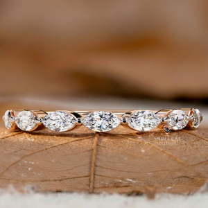 Anillo de Compromiso Minimalista con Diamante Natural, Certificado IGI, Corte Marquesa, Oro Rosa de 14K/18K, Anillo de Diamantes de Lujo para Mujer - Product Image 1