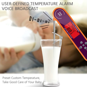 Цифровой термометр для еды со складным щупом для кемпинга, приготовления пищи на открытом воздухе, жарки, измерения температуры масла, водонепроницаемый ЖК-дисплей, термометр для гриля - Product Image 6