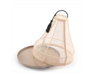 Plateau à chocolat rond en métal et jute fait à la main Plateau de service élégant pour ustensiles de cuisine Parfait pour les mariages et les événements - Product Image 2