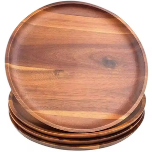 Platos de madera tallados únicos Plato de Madera Suave Colección de platos de madera terrosa de glowin fashion - Product Image 3