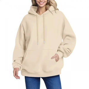 Sudadera con capucha de mujer de 450gsm de peso pesado de alta calidad para Otoño Invierno bordado Top de lana de bolsillo de gran tamaño - Product Image 6