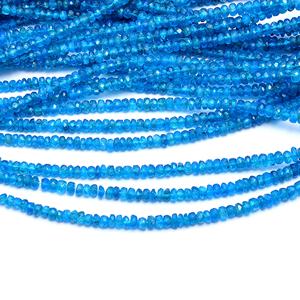 Cuentas Rondelle facetadas de apatita de neón Natural cuentas de piedras preciosas de apatita de calidad AAA para la fabricación de joyas al por mayor - Product Image 1