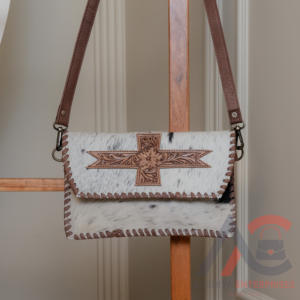 Cheveux faits à la main sur la peau et usiné à la main Mini sac à bandoulière pour femmes en cuir véritable Western sac à main de qualité supérieure sac à main en peau de vache - Product Image 1