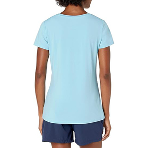 T-shirt pour femme en polyester, tissu à séchage rapide, surface aérée, doux, extensible, léger, fluide, respirant, ton estival, coupe décontractée - Product Image 5