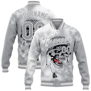 Vente en gros dans l'industrie directe de bombardiers décontractés d'hiver personnalisés bleu clair rose-blanc veste bicolore Varsity Letterman - Product Image 3