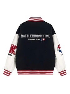 แจ็คเก็ตวาร์ซิตี้ปักลายแบบยูนิเซ็กซ์ ผ้าแคนวาส ปิดด้วยซิป โลโก้ด้านหน้าแบบกำหนดเอง บริการ OEM ดีไซน์กันลม สไตล์ลำลองสำหรับฤดูใบไม้ร่วง - Product Image 2