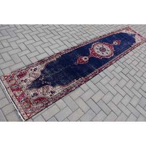 Alfombra de lana turca Vintage azul roja clásica 220X346cm diseño de retales rectangulares de área grande para sala de estar pasillo para adolescentes - Product Image 2