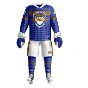 Conjuntos de uniformes de hockey sobre hielo personalizados de poliéster de alta calidad hechos en fábrica Servicio OEM Precio bajo Ropa de hockey sobre hielo - Product Image 1