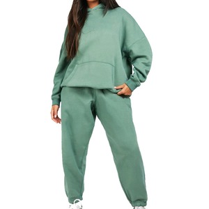 Ensemble de survêtement décontracté deux pièces pour femme, respirant, surdimensionné, pour l'entraînement et le jogging, taille élastique, en spandex/polyester - Product Image 5