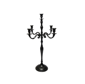 Décoration de la maison mariage en aluminium nickelé candélabre à 5 bras support de bougie en argent au design moderne - Product Image 5