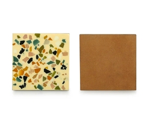 Sous-verres artisanaux en terrazzo Lot de 4 sous-verres en bois pour boissons Sous-verres absorbants pour table basse ferme - Product Image 4