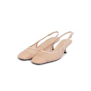 Sandalias Valentino Slingback con Tacón y Cristales Color Nude - Product Image 2