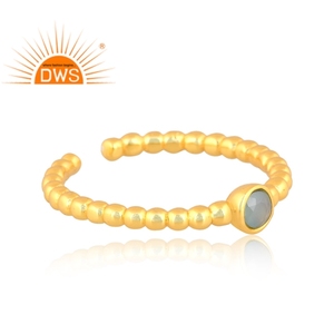 Diseño hecho a mano de plata esterlina Aqua Calcedonia piedra preciosa anillo apilable joyería para mujer regalo para ella - Product Image 3