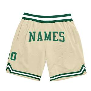 Wholesale sportswear apparel industry Custom Kelly Green-<b>White</b> Authentic Throwback Basketball <b>Shorts</b> - Product Image 5