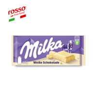 Barras de Chocolate Blanco con Leche MILKA Horneado y Duro de 100g con Relleno de Nueces y Frutas en Caja, Vida Útil de 60 Meses para Exportación