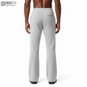 High Quality Custom Logo Solid Color Blank Casual Breathable Street Wear Cotton Wholesale <b>Waistband</b> Low Rise Flare Sweat Pants - Product Image 2