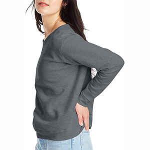 Sweat-shirt col rond en molleton polyester/coton 2026, anti-transpiration, écologique, coupe oversize, épaules tombantes, hiver, décontracté, logo frontal, doublé - Product Image 2