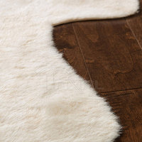 Tapis en cuir de vachette tricolore grand tapis en peau de vache 100% avec hauteur de pile en peluche