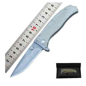 Mini cuchillo portátil para exteriores, cuchillo plegable de autodefensa de acero inoxidable, cuchillo plegable con mango de madera para supervivencia al aire libre - Product Image 4