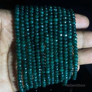 ลูกปัดพลอยสีเขียวทรงสี่เหลี่ยมผืนผ้าขนาด2มม. ทำด้วยมือสำหรับทำเครื่องประดับอัญมณีสีเขียวมรกตเจียระไนแบบธรรมชาติขัดเงาแบบหลวม - Product Image 3