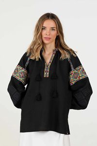 Blusas informales para mujer, camisas bordadas con manga farol, blusas informales para mujer, ropa para mujer, venta al por mayor - Product Image 2