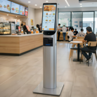 Support de tablette POS de comptoir pour supermarché et restaurant ATP avec processeur Intel Core i5, stockage 64 Go, fonction SDK et lecteur de codes-barres