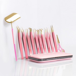 MORGANS INDUSTRIES – Ensemble de pinces à cils en acier inoxydable fin à pointe lisse, construction durable, 10 mm/longueur personnalisée, rose - Product Image 5
