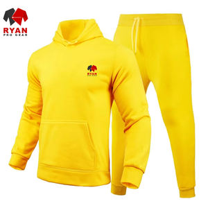 Chándal de moda con mangas completas, precio al por mayor, chándal con logotipo desgastado de lana de algodón suave - Product Image 2