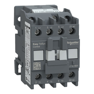 Contattore TVS SCHNEIDER ELECTRIC EasyPact LC1E1801F7 3P(3 NO)-AC-3 440V 18A con Bobina AC 110V - Product Image 1