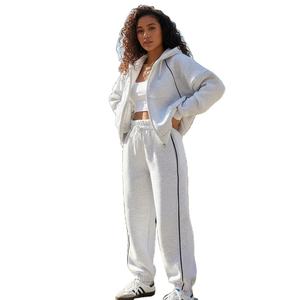 Otoño Invierno con capucha conjuntos de dos piezas Pantalones de mujer conjunto chándal Jogger sudaderas deportes cintura elástica Streetwear conjuntos a juego - Product Image 3