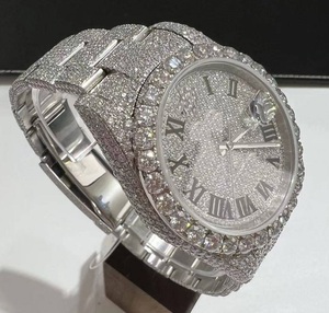 Fourniture Montre Bling 46mm élégante en acier inoxydable pour hommes Bijoux d'affaires en diamant glacé Marque de luxe Exportation compétitive - Product Image 3