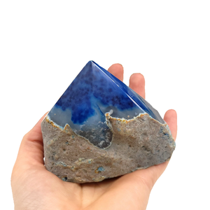 Base de corte de punto de ónix azul Natural de alta calidad, punto de cristal curativo, la belleza natural es una obra maestra perfecta para la decoración del hogar - Product Image 5