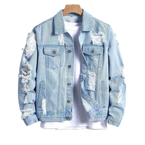 Chaquetas de mezclilla personalizadas al por mayor, transpirables, ecológicas, para hombre, con cuello alto, logotipo frontal, moda de invierno, estilo urbano, alta calidad - Product Image 1