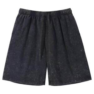 Shorts de sport pour hommes High Streetwear, en toile 100% coton respirante, coupe oversize, avec cordon de serrage, pour la course et l'exercice, fournisseur - Product Image 4