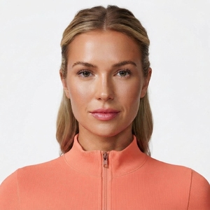 Ensemble de vêtements de sport extensibles pour femmes, haut à manches longues avec fermeture éclair, leggings taille haute, vêtements de sport pour la course à pied et l'entraînement - Product Image 4