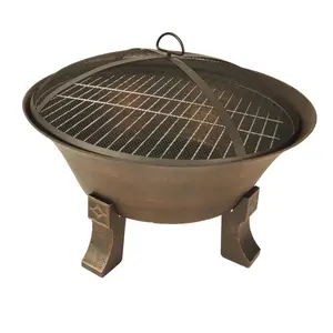 Wholesaler Supplier Modern Metal Alloy Round Fire Pit suitable for BBQ and Other Parties And Garden Warming Usage In Rustic Look