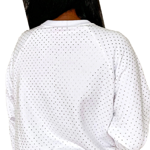 Venta al por mayor de mujeres personalizadas de gran tamaño 100% algodón pesado 450 Gsm sudadera forrada diseño de diamantes de imitación Venta caliente cuello ajustado - Product Image 5