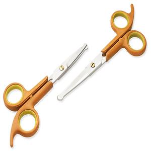 Ciseaux de toilettage pour animaux de compagnie en acier inoxydable avec manche en plastique, 2 tailles, avec une lame dentelée, coupe lisse et antidérapante - Product Image 3