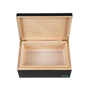 Modern Custom <b>Large</b> <b>Wooden</b> Storage <b>Box</b> Wood <b>Cigar</b> Case Matte Black <b>Cigar</b> Humidor - Product Image 1