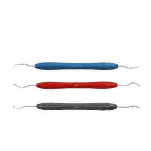 Instrumentos de alta calidad Dental Micro Sickel Scaler Gracey Curette 13/14 Juego de mango de silicona 3PCs - Product Image 1