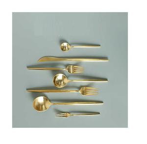 Ensemble de couverts en acier inoxydable de 7 pièces de haute vente ensemble de couverts plaqués or au design moderne et simple pour cadeaux - Product Image 1