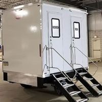 Remorque de salle de bain mobile avec douche et roues, toilettes portables d'extérieur fabriquées en Chine, remorque de toilettes