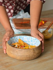 Cuenco para mezclar de madera de acacia natural, hecho a mano, respetuoso con el medio ambiente, resistente, seguro para alimentos, para chefs y panaderos, estilo americano de alta calidad - Product Image 2